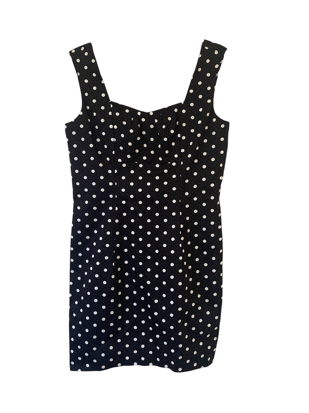 White House Black Market black polka dot mini dress size 12